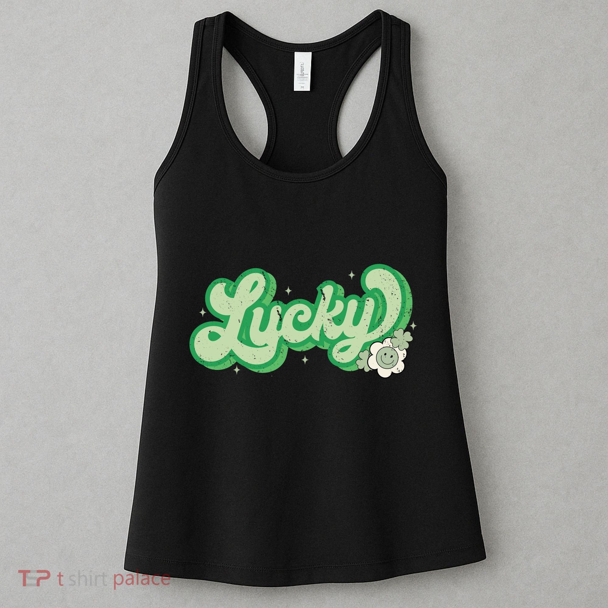 Retro Lucky St Patricks Day Irish Clover Women's Tank Top