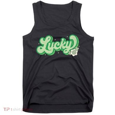 Retro Lucky St Patricks Day Irish Clover Tank Top