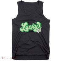 Retro Lucky St Patricks Day Irish Clover Tank Top thumb 0