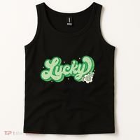 Retro Lucky St Patricks Day Irish Clover Tank Top thumb 2