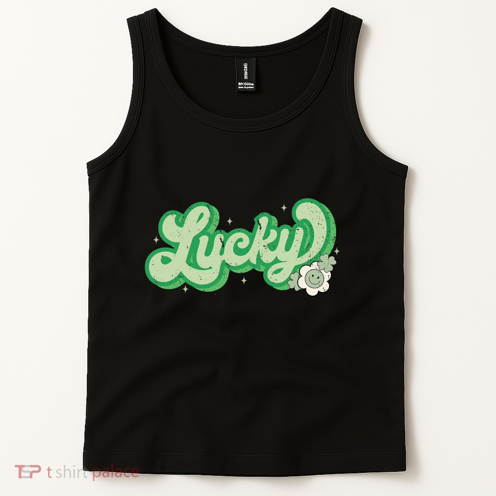 Retro Lucky St Patricks Day Irish Clover Tank Top