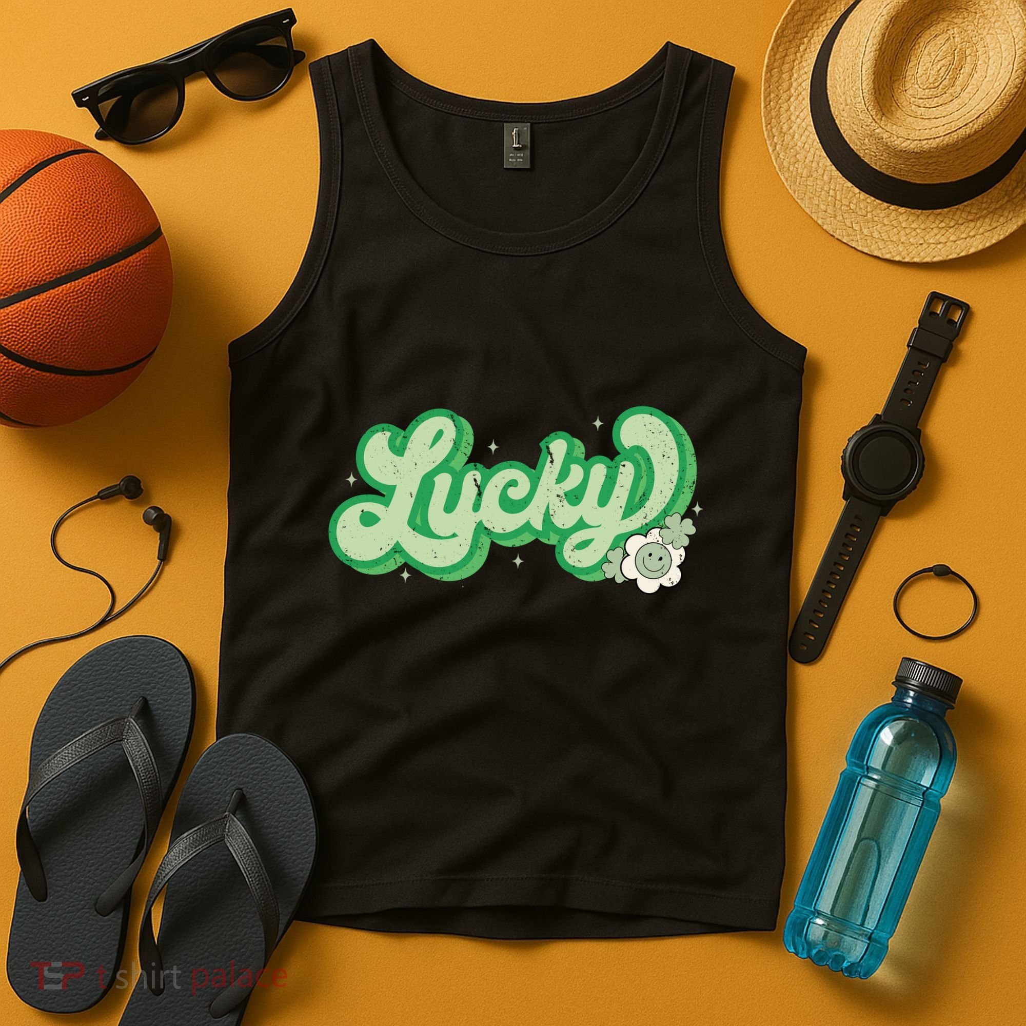 Retro Lucky St Patricks Day Irish Clover Tank Top
