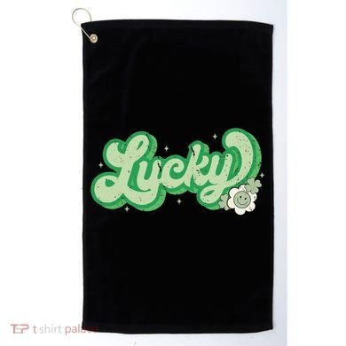 Retro Lucky St Patricks Day Irish Clover Golf Towel