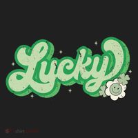 Retro Lucky St Patricks Day Irish Clover Golf Towel thumb 3