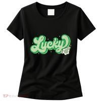 Retro Lucky St Patricks Day Irish Clover Women's T-Shirt thumb 0