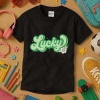 Retro Lucky St Patricks Day Irish Clover Kids T-Shirt thumb 3