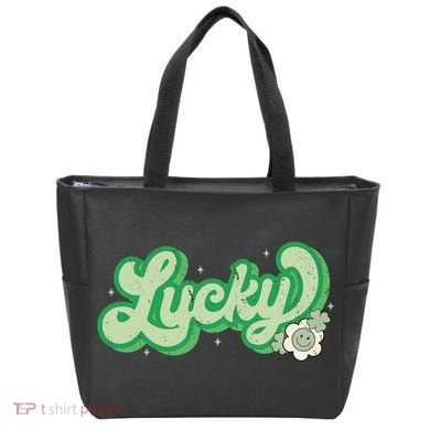 Retro Lucky St Patricks Day Irish Clover Bag
