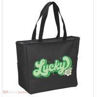 Retro Lucky St Patricks Day Irish Clover Tote Bag thumb 2