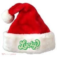 Retro Lucky St Patricks Day Irish Clover Santa Hat thumb 0