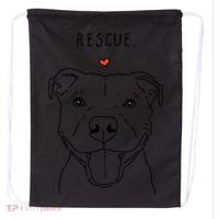 Rescue Love Smiling Pit Bull Pittie Pitbull Mom Dog Lover Great Gift Drawstring Bag thumb 0