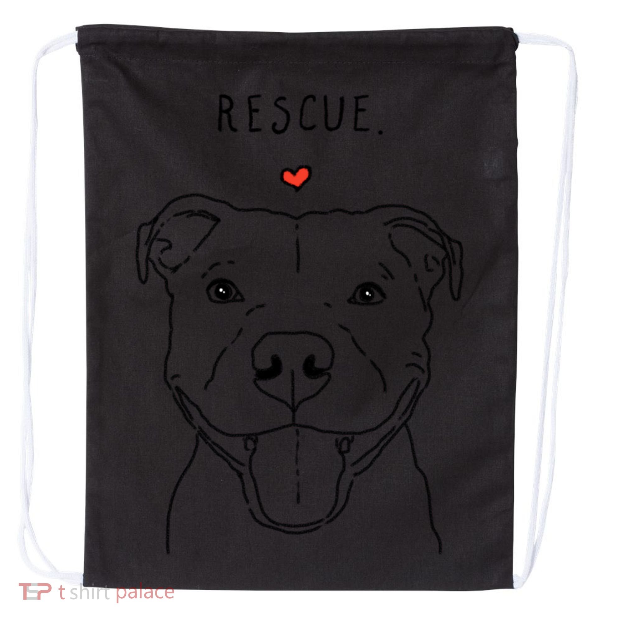 Rescue Love Smiling Pit Bull Pittie Pitbull Mom Dog Lover Great Gift Drawstring Bag