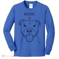 Rescue Love Smiling Pit Bull Pittie Pitbull Mom Dog Lover Great Gift Kids Long Sleeve Shirt thumb 0