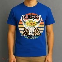 Retro Leopard Sunflower Bull Skull Vintage Soul Western Girl Gift T-Shirt thumb 3