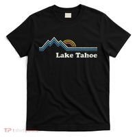 Retro Lake Tahoe California Vintage Sunrise Mountain T-Shirt thumb 0