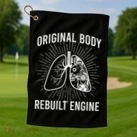 Rebuilt Lung Transplant Survivor Lung Transplant Recovery Golf Towel thumb 1