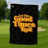 Retro Let The Good Times Roll Golf Towel thumb 1