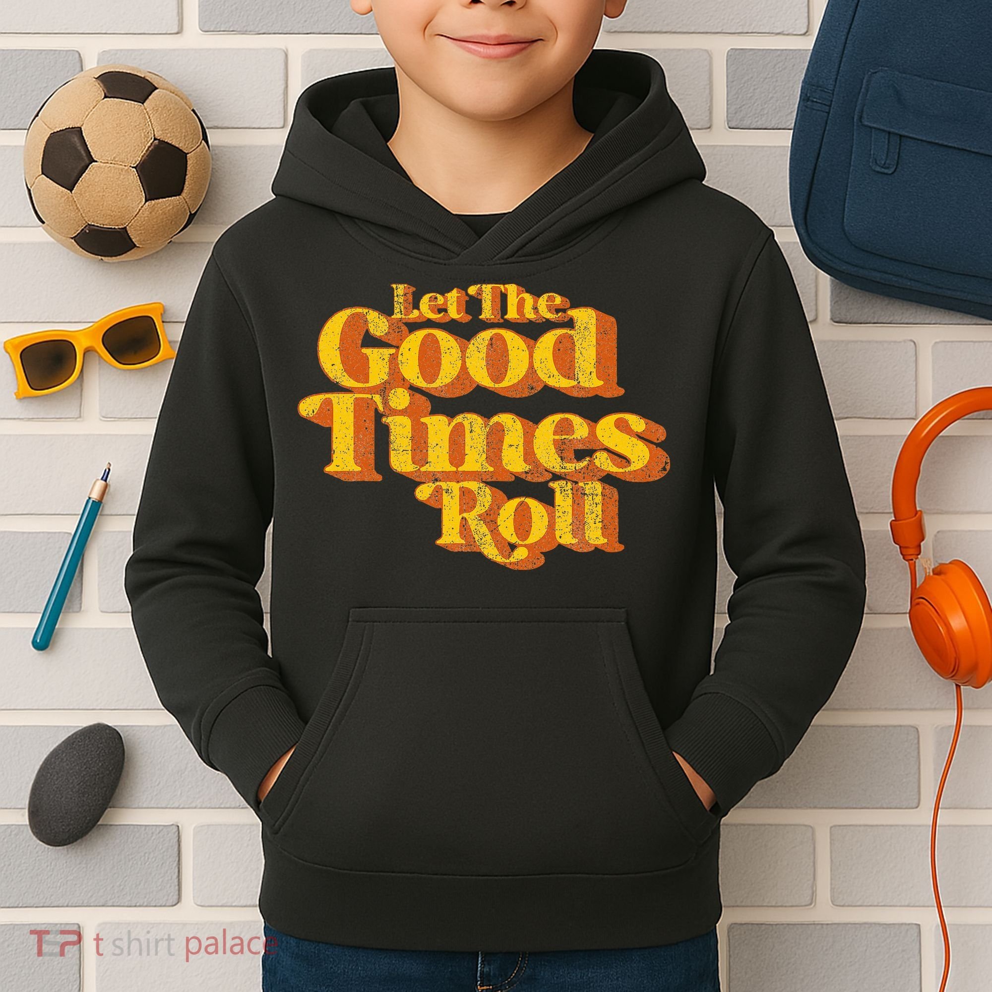 Retro Let The Good Times Roll Kids Hoodie