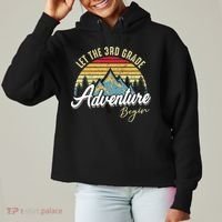 Retro Let the 3rd Grade Adventure Begin Fourth Grade Teacher Ladies Heavyweight Boxy Pullover Hoodie thumb 0