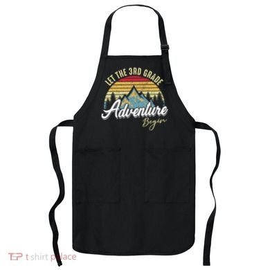 Retro Let the 3rd Grade Adventure Begin Fourth Grade Teacher Apron