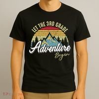 Retro Let the 3rd Grade Adventure Begin Fourth Grade Teacher T-Shirt thumb 3