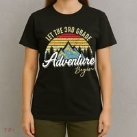 Retro Let the 3rd Grade Adventure Begin Fourth Grade Teacher T-Shirt thumb 4