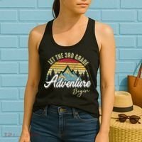 Retro Let the 3rd Grade Adventure Begin Fourth Grade Teacher Women's Tank Top thumb 2