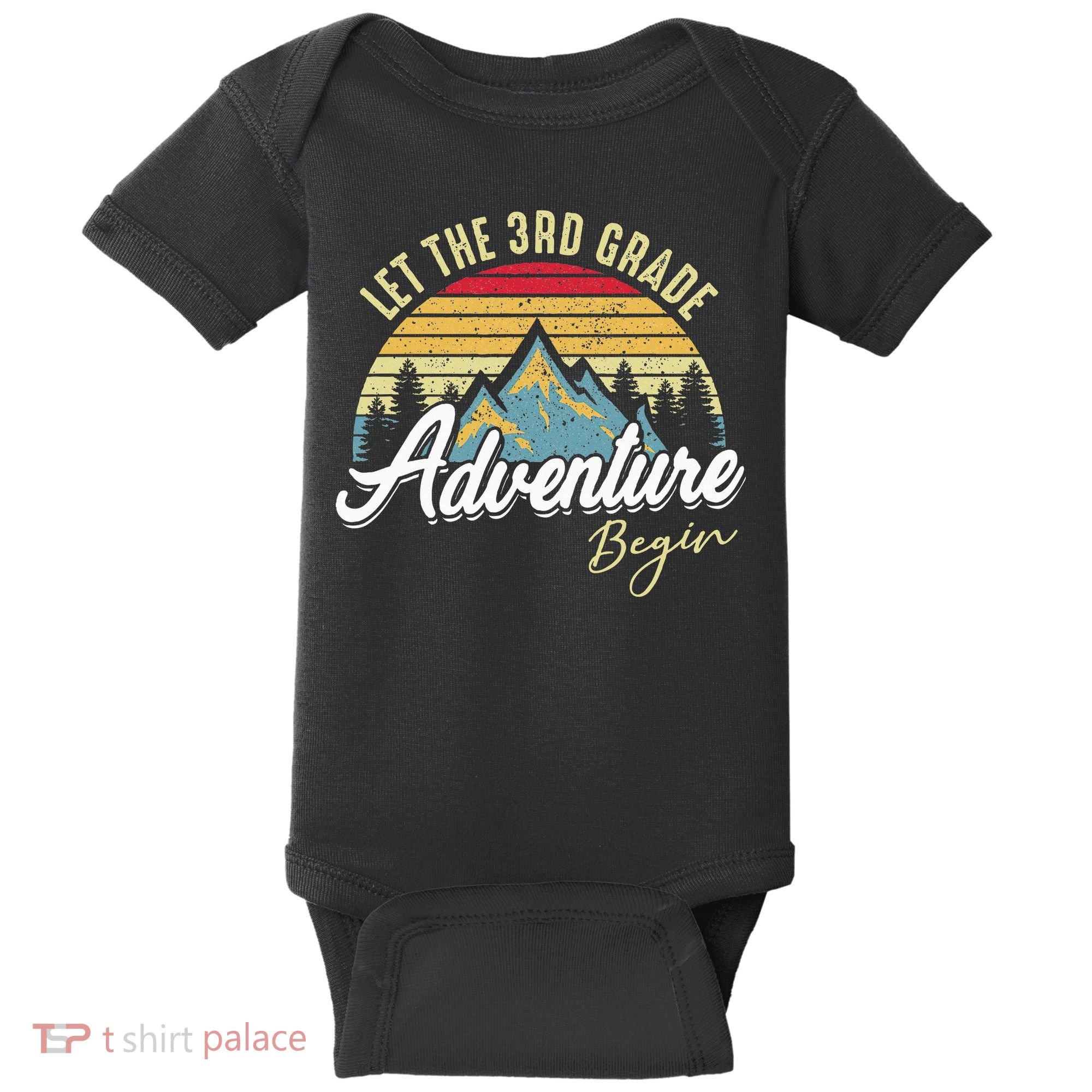 Retro Let the 3rd Grade Adventure Begin Fourth Grade Teacher Baby Bodysuit