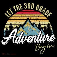 Retro Let the 3rd Grade Adventure Begin Fourth Grade Teacher Baby Bodysuit thumb 2