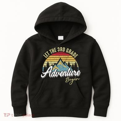 Retro Let the 3rd Grade Adventure Begin Fourth Grade Teacher Kids Hoodie