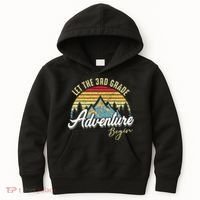 Retro Let the 3rd Grade Adventure Begin Fourth Grade Teacher Kids Hoodie thumb 0