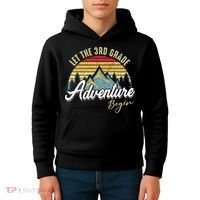 Retro Let the 3rd Grade Adventure Begin Fourth Grade Teacher Kids Hoodie thumb 4