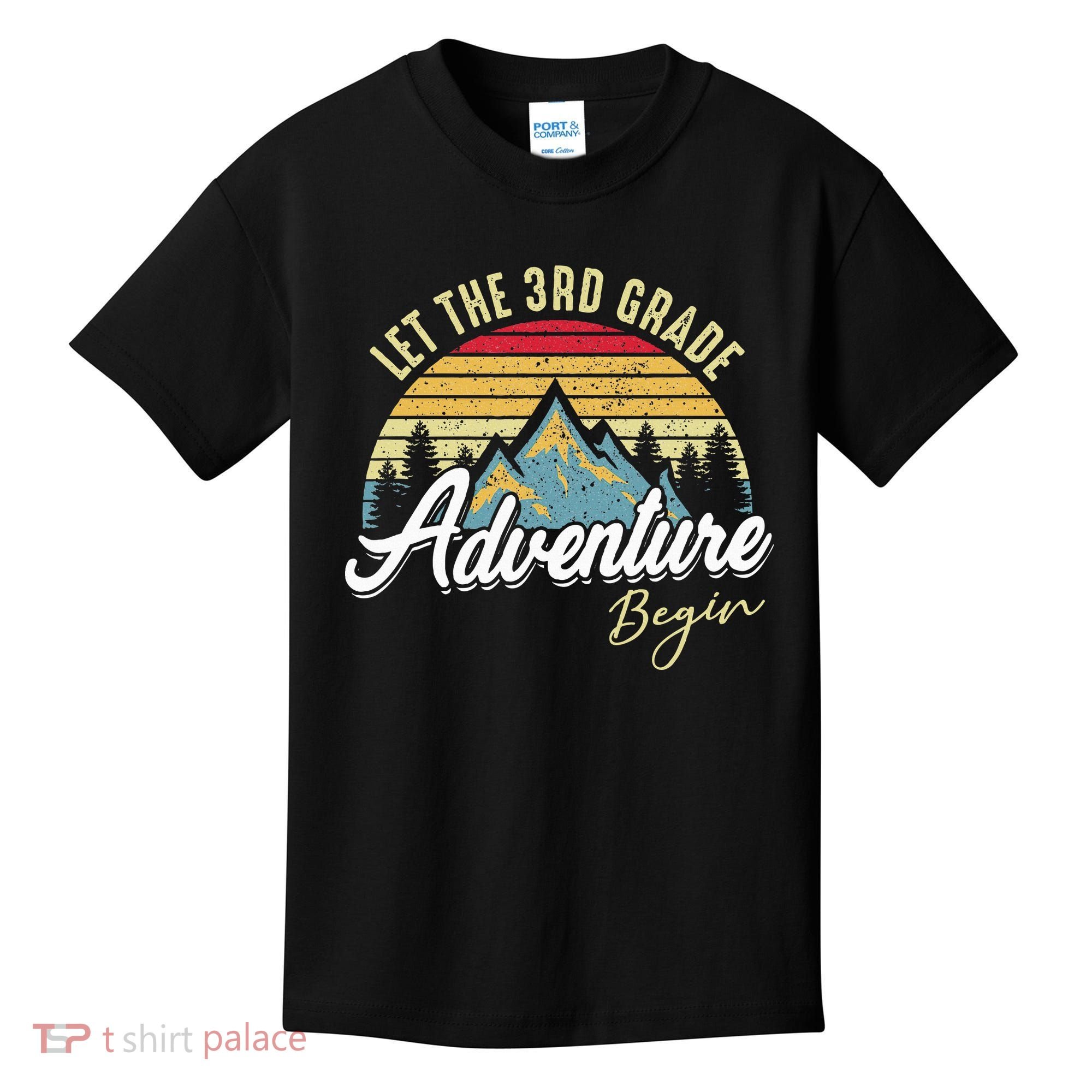 Retro Let the 3rd Grade Adventure Begin Fourth Grade Teacher Kids T-Shirt