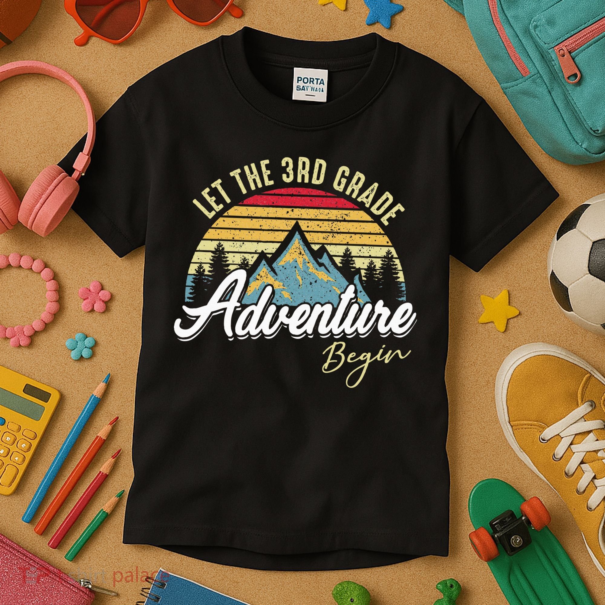 Retro Let the 3rd Grade Adventure Begin Fourth Grade Teacher Kids T-Shirt