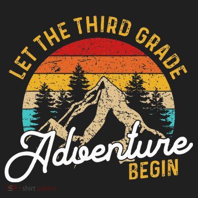 Retro Let the Third Grade Adventure Begin Teachers Students 7 Panel Mesh Trucker Snapback Hat