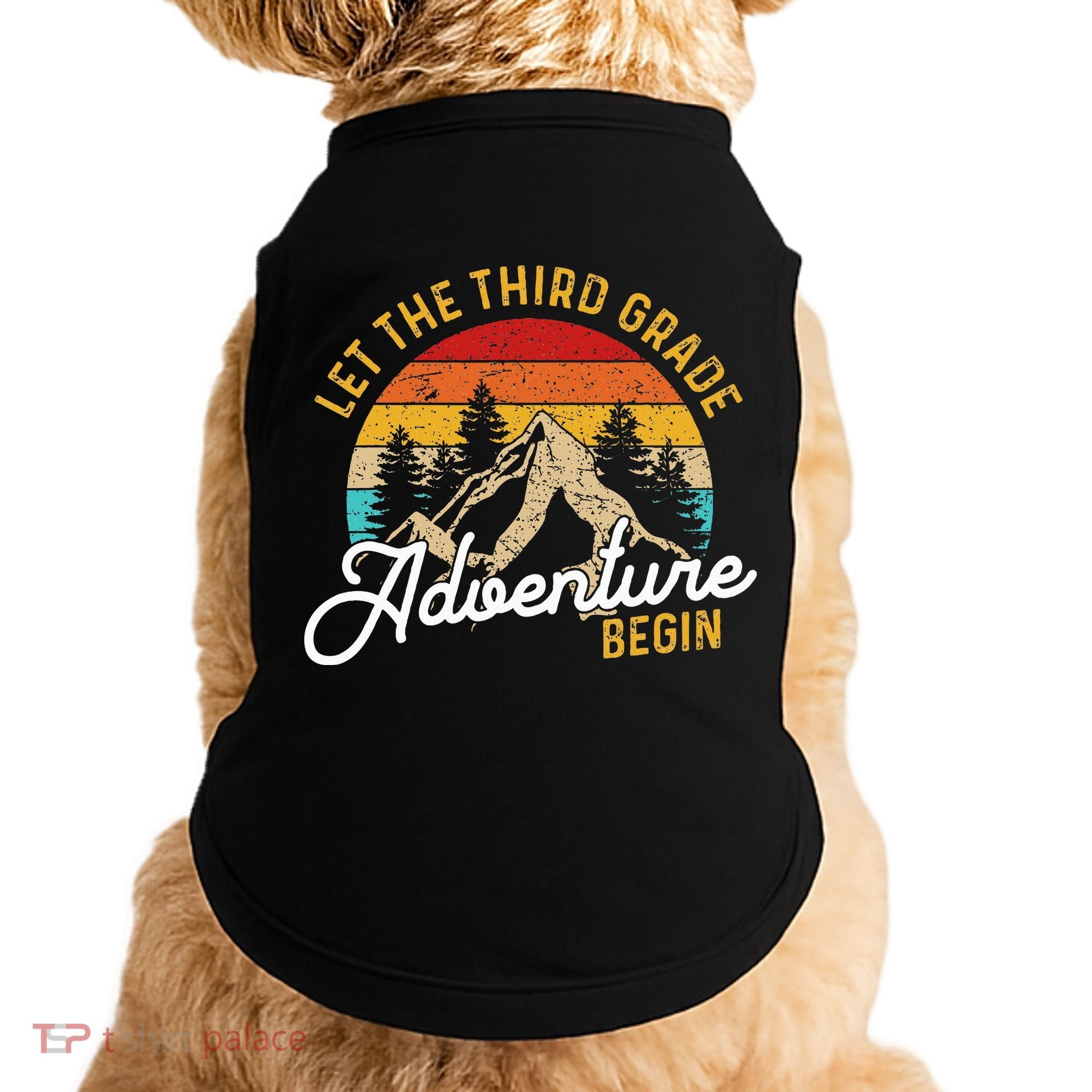 Retro Let the Third Grade Adventure Begin Teachers Students Doggie Tank