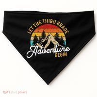 Retro Let the Third Grade Adventure Begin Teachers Students USA-Made Doggie Bandana thumb 0