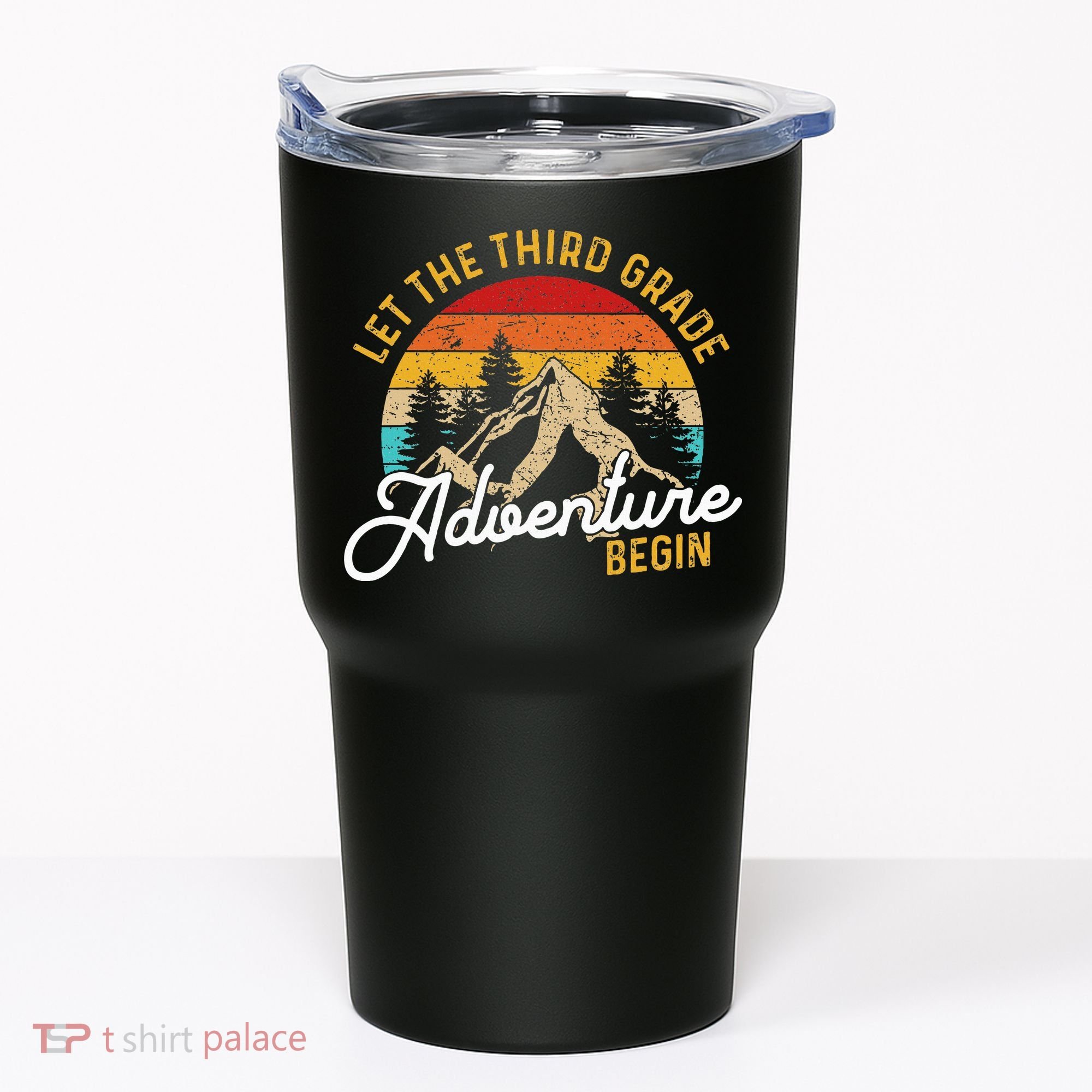 Retro Let the Third Grade Adventure Begin Teachers Students Tumbler