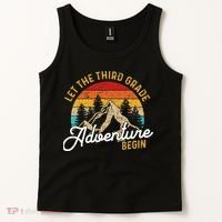 Retro Let the Third Grade Adventure Begin Teachers Students Tank Top thumb 2