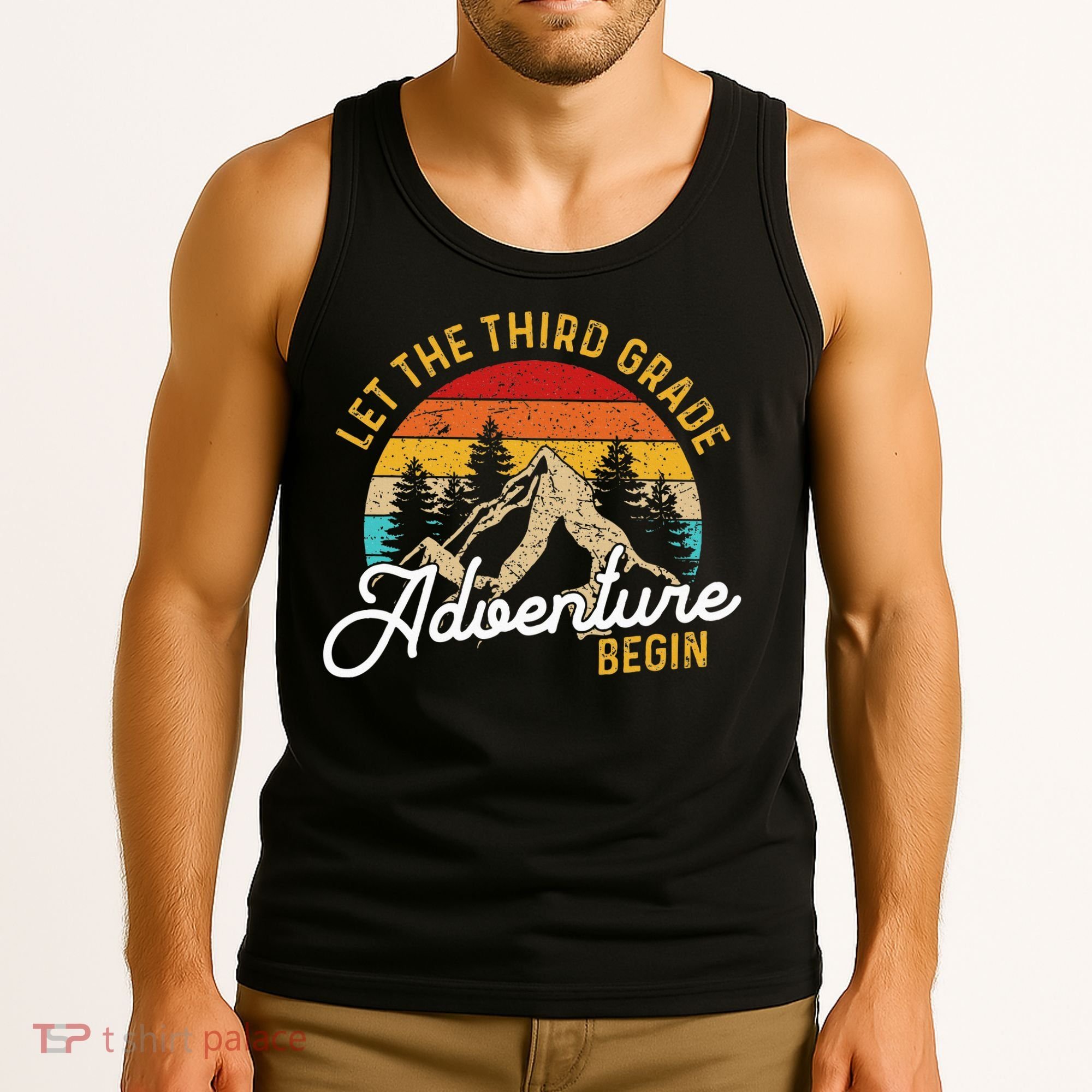 Retro Let the Third Grade Adventure Begin Teachers Students Tank Top