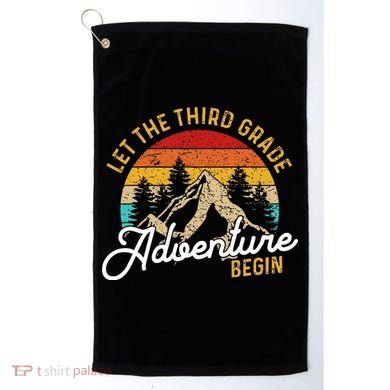 Retro Let the Third Grade Adventure Begin Teachers Students Golf Towel