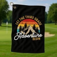 Retro Let the Third Grade Adventure Begin Teachers Students Golf Towel thumb 1