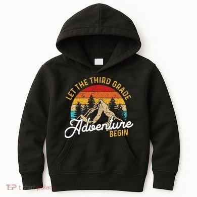Retro Let the Third Grade Adventure Begin Teachers Students Kids Hoodie