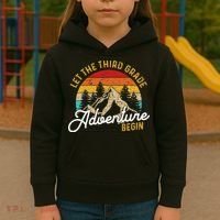 Retro Let the Third Grade Adventure Begin Teachers Students Kids Hoodie thumb 3