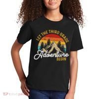 Retro Let the Third Grade Adventure Begin Teachers Students Kids T-Shirt thumb 2