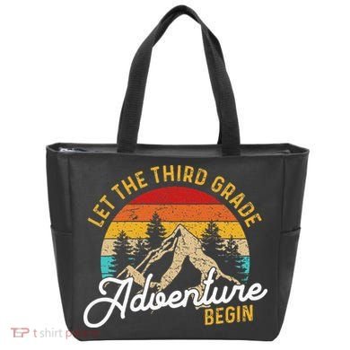 Retro Let the Third Grade Adventure Begin Teachers Students Tote Bag