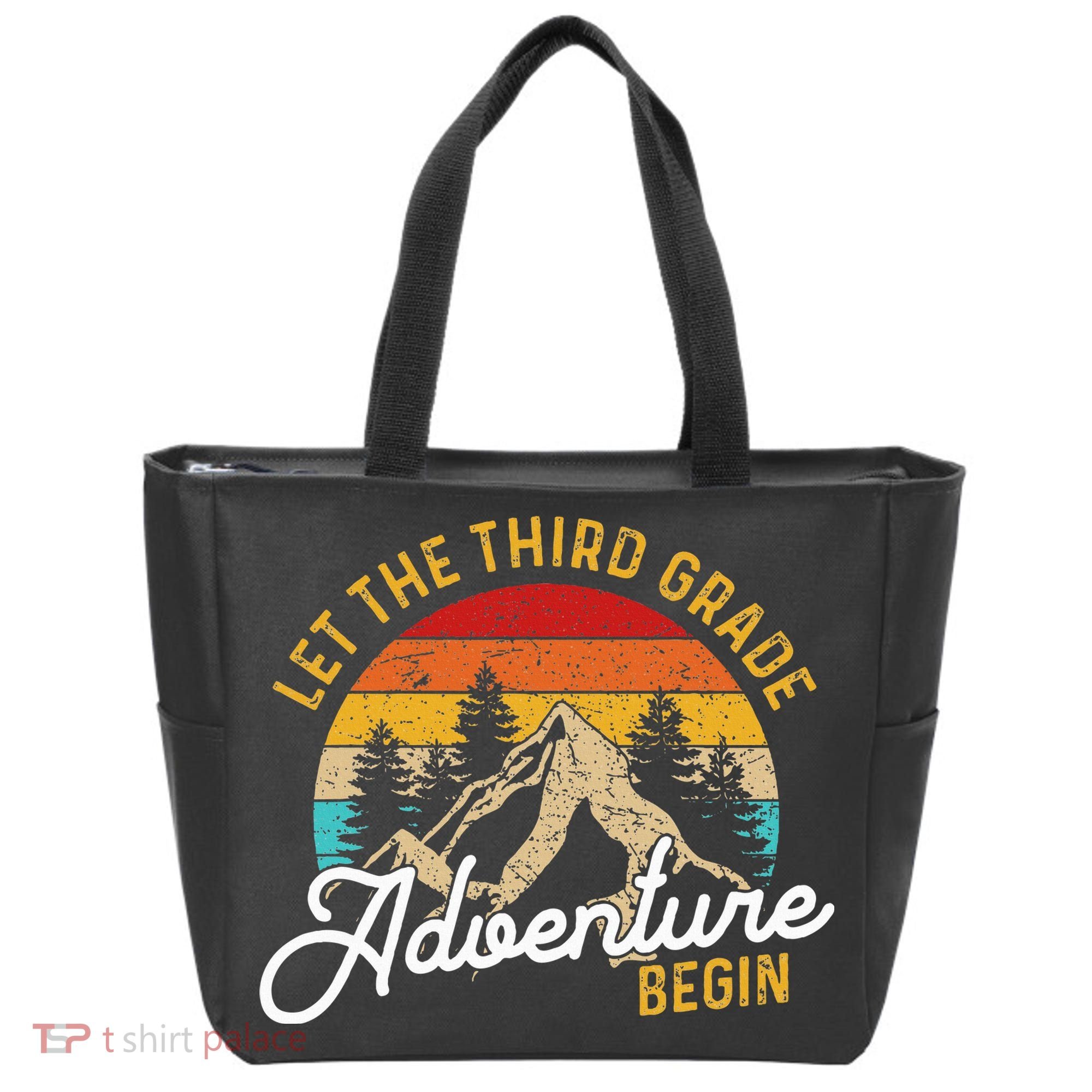 Retro Let the Third Grade Adventure Begin Teachers Students Tote Bag