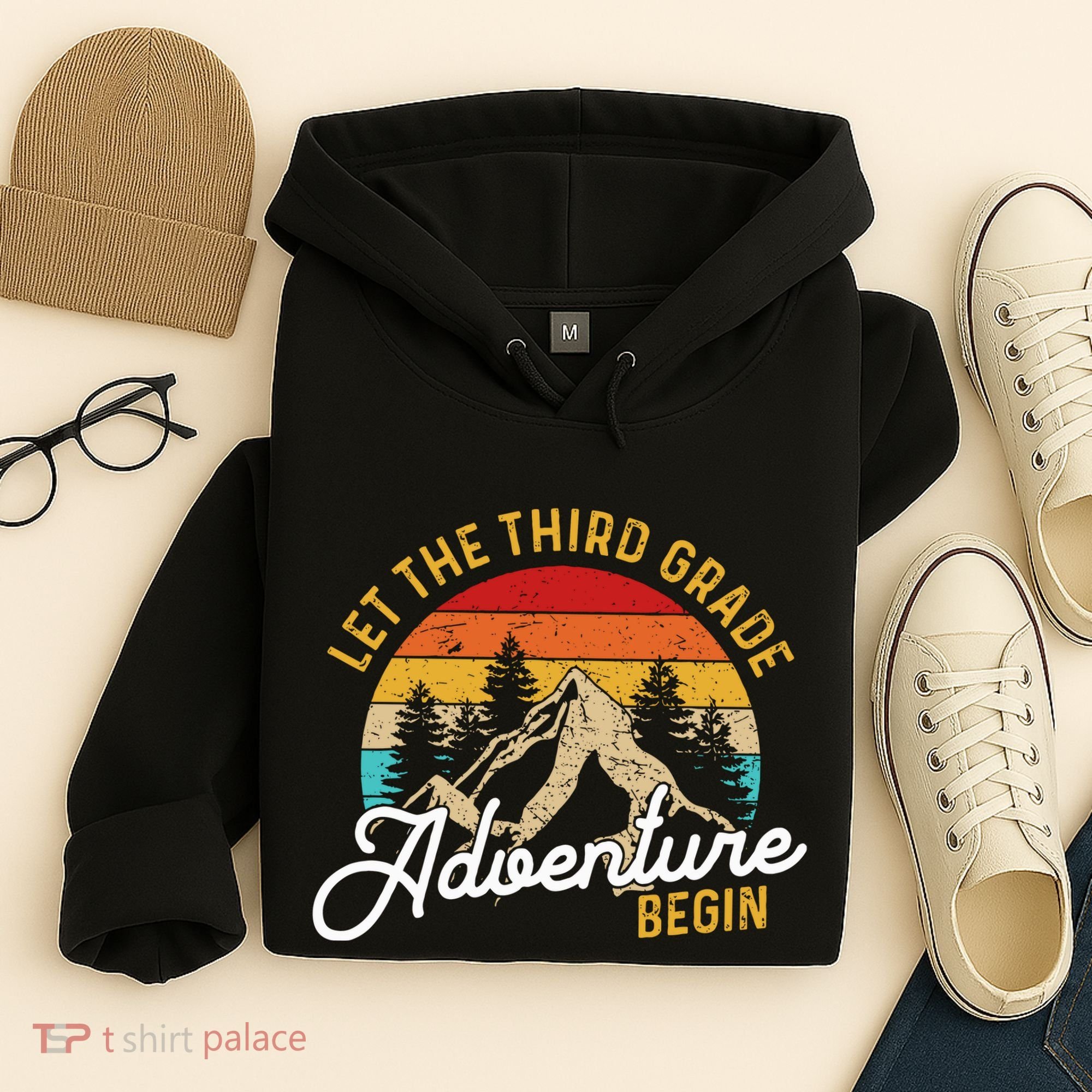 Retro Let The Third Grade Adventure Begin Teachers Students Hoodie