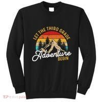 Retro Let The Third Grade Adventure Begin Teachers Students Sweatshirt thumb 0
