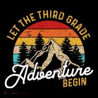 Retro Let The Third Grade Adventure Begin Teachers Students Sweatshirt thumb 3
