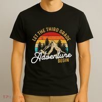 Retro Let The Third Grade Adventure Begin Teachers Students T-Shirt thumb 3